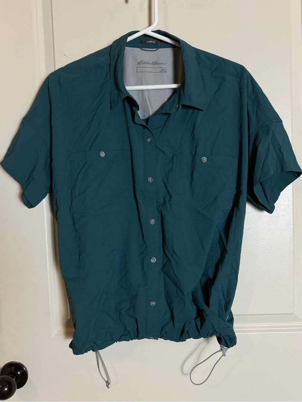 Eddie Bauer Women’s Teal Short-Sleeve Button Shirt